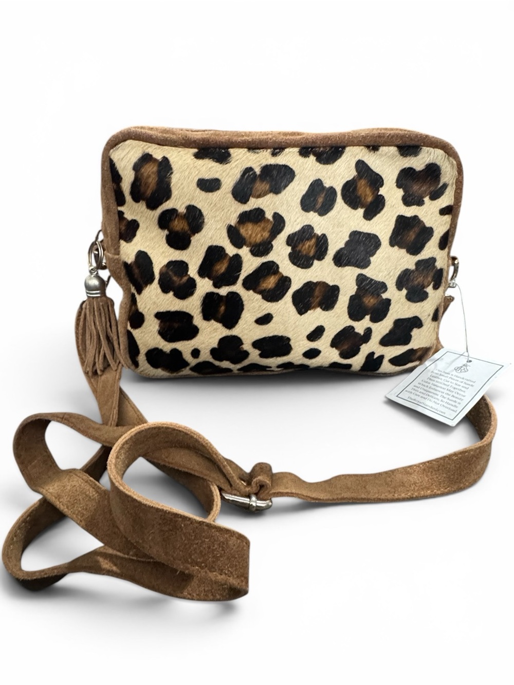 The Royal Standard Leopard Print Crossbody with brown suede NWT-has 2 callouts